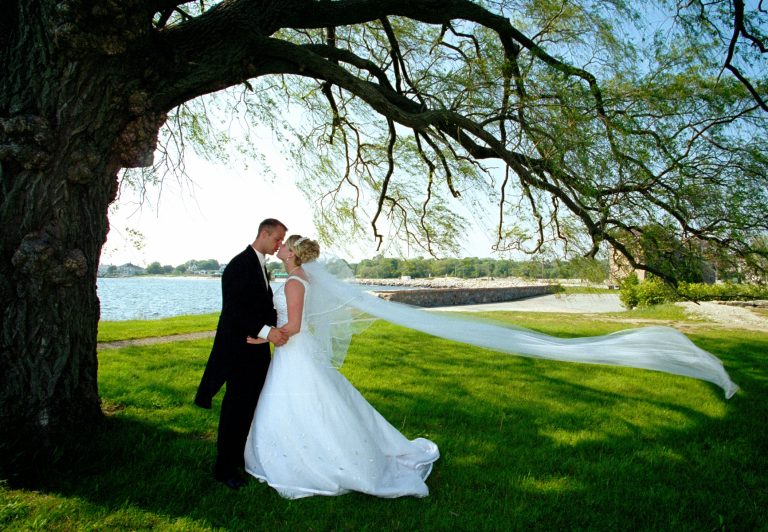 Beautiful bride and groom at Mystic, Ct wedding.