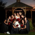 Beautiful bride holding bouquet in Mystic, CT.