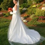 Connecticut wedding bride holding bouquet in Mystic, CT.