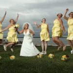 Beautiful bride holding bouquet in Mystic, CT.