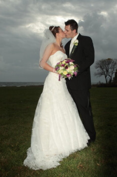 Bride and Groom Kissing