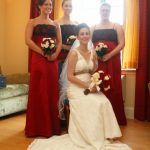 Beautiful bride holding bouquet in Mystic, CT.