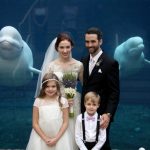 Wedding Bride and Groom with Beluga Whale